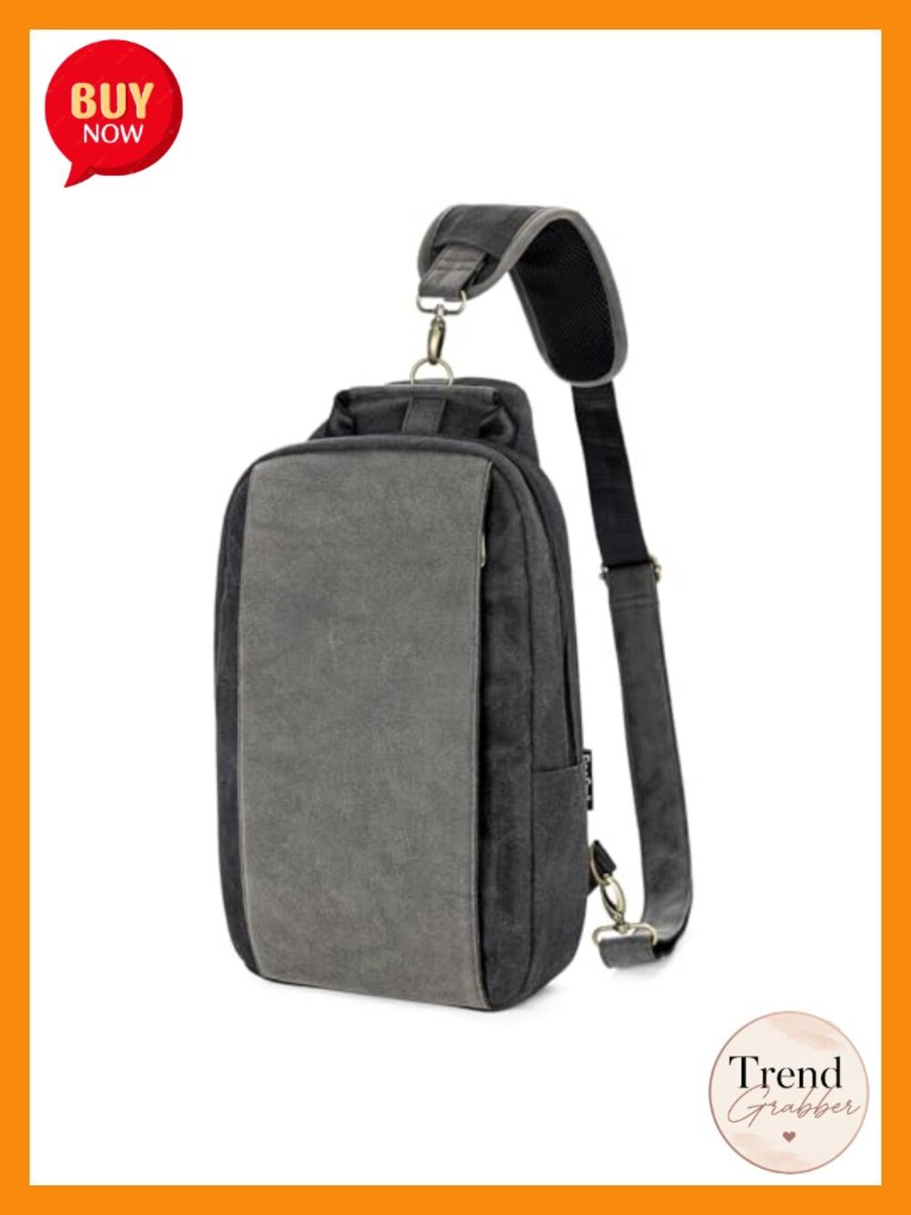Waxed Canvas Messenger Bag Sling Crossbody Shoulder Bag Travel Work Satchel